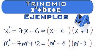 Factorización trinomios de la forma x2bxc  Ejemplos [upl. by Radferd]