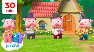 Ce petit cochon va au marché 🐷🎷  Chansons avec des Animaux pour Enfants  HeyKids en Français [upl. by Lewse]