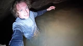 Flooded Cave Crawl Leads To 280ft Rappel Next To Waterfall  Floor Falls Part 1 [upl. by Kruger]