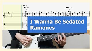 Ramones  I Wanna Be Sedated Guitar Cover With Tab [upl. by Adaven]