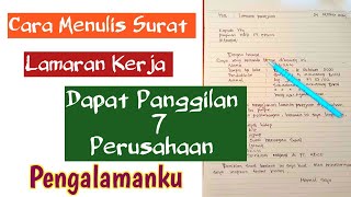 CONTOH SURAT LAMARAN KERJA Cara buat surat lamaran kerja tulis tangan terbaru [upl. by Merla]