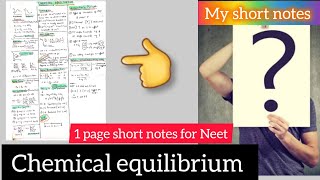 CHEMICAL EQUILIBRIUM Ayudh sir handwritten short notes Puppy points 📝 chemicalequilibrium pw [upl. by Soutor494]