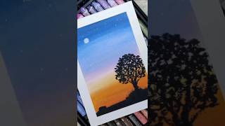 easy oil pastel landscape painting [upl. by Adali]