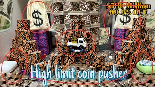 Manager was so upset Half Billion dollar game discounted to 500💰inside the high limit coin pusher [upl. by Zurheide]