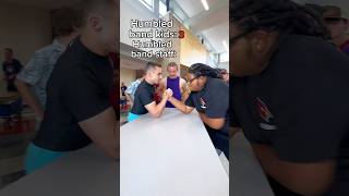 Can band kids beat me at arm wrestling trumpet marchingband musician flute armwrestling gym [upl. by Fee368]