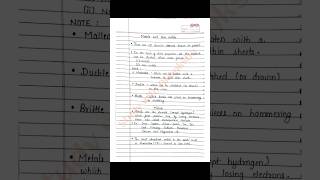 Class 10 chemistry S Chand  Metal and Non metal handwritten notes  CBSE  NCERT  BSEB  SCIENCE [upl. by Fredkin]