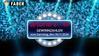 FABER Lotto · LottoGewinnzahlen vom Samstag den 30112024 [upl. by Shoshanna]