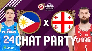 Philippines v Georgia  FIBA Olympic Qualifying Tournament Latvia 2024  Chat Party ⚡🏀 [upl. by Isaacs]