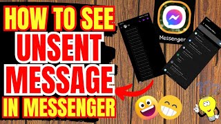 HOW TO SEE UNSENT MESSAGE IN MESSENGER 2024  PAANO MAKITA ANG UNSENT MESSAGE SA MESSENGER 2024 [upl. by Kciderf]