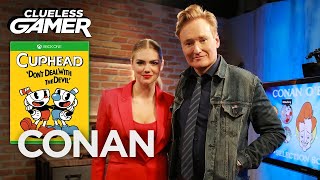 Clueless Gamer quotCupheadquot With Kate Upton  CONAN on TBS [upl. by Changaris]