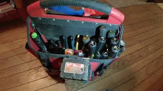 Electrician tool bag tour milwaukee 15quot packout tote review [upl. by Badr172]