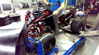 78HP stock stroke Yamaha Raptor 700 734 dyno run sept 2013  Hilltech 1 [upl. by Selokcin]