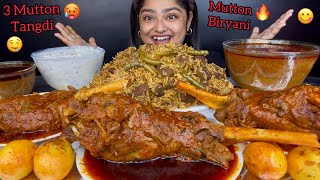 3 SPICY MUTTON RAAN CURRY WITH HYDERABADI MUTTON BIRYANI AND FRIED EGGS SPICY GRAVY ASMR MUKBANG [upl. by Verna]