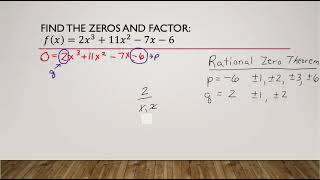 Rational Zero Theorem [upl. by Ulrick319]