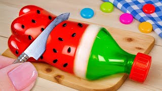 🍉 Tasty Mini Fruit Jelly Tutorial Stunning Watermelon Bottle Designs [upl. by Ijneb]