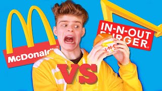 McDonalds vs In N Out BLIND TASTE TEST [upl. by Aylad]