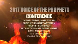 2017 VOICE OF THE PROPHETS CONFERENCE [upl. by Aleehs]