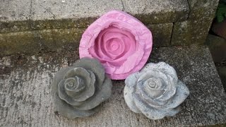 Gießform aus Silikon für eine große Rose aus Beton anfertigen  aus Fehlern lernt man [upl. by Hoshi]