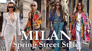 SPRING 2024 FASHION TRENDS  MILAN STREET STYLE  SPRING OUTFITS amp MILAN SHOPPING WALK [upl. by Mccall]