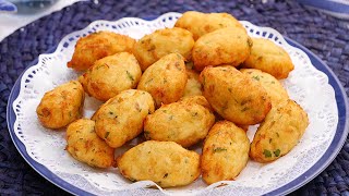 Croquetas de Bacalao portuguesas  Pastéis de Bacalhau fáciles y deliciosas [upl. by Robet298]