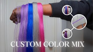 CUSTOM BLENDING BRAIDING HAIR PINKPURPLEBLUESILVERHOW TO MIX BRAIDING HAIR [upl. by Keating]