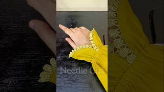 How to Make Cuff Sleeves Design With Lace  Needle Girl [upl. by Kahlil]