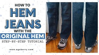 How to hem jeans with the original hem step by step tutorial [upl. by Adur]