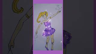 Desenho de uma bailarina 💜💗 edit desenho drawing desenhando bailarina art shorts fypシ゚viral [upl. by Iidnarb]