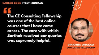 CE Consulting Fellowship  Testimonial by Mr Vinamra Dhakad From Mahatma Gandhi National Fellowship [upl. by Wons]