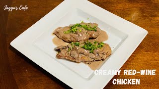 Creamy RedWine Chicken  RedWine Creamy Chicken Recipe  Chicken Marsala Style Recipe [upl. by Anuahs930]