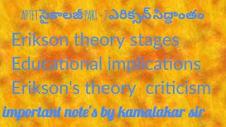 ERICKSON THEORY STAGES AND ERICKSONS THEORY CRITICISM [upl. by Namajneb]