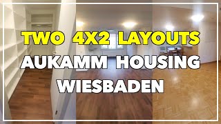 Two Layouts 4x2 Aukamm Housing Tours in Wiesbaden  OCONUS PCS to Germany [upl. by Nimrac301]