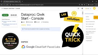 Dataproc Qwik Start  Console  GSP103  Qwiklabs [upl. by Clifford]