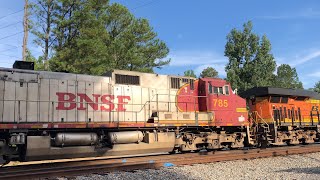 BNSF intermodal through Varnell GA going Southbound With BNSF 785 trailing ￼ [upl. by Hgielrahc]