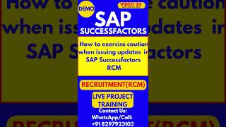 SAP Successfactors RCM Training 24 10th Oct 2024 sapsuccessfactorstraining saptrainings [upl. by Jacobah]