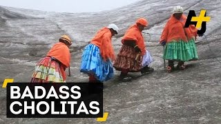 Cholitas Climb Illimani Mountain In Bolivia [upl. by Alroy]