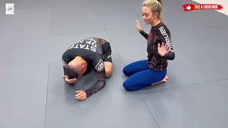 Laura Sanko MMA Demo  Triangle Setup from Turtle Position [upl. by Anikas613]