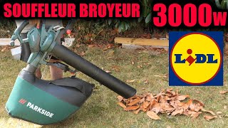 LIDL aspirateur souffleur broyeur de feuilles PARKSIDE PLS 3000 A1 320 kmh 14m3min 15000rpm [upl. by Netty491]