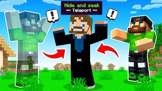 Insane OP Teleport Hide and Seek in Minecraft [upl. by Ludovick736]