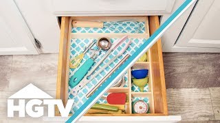 DIY Utensil Drawer Organizer  HGTV [upl. by Bristow]