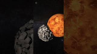 Planetary collision simulation video vfx moon Mars shorts EyeBG Planetarycollision [upl. by Ahsekyw]