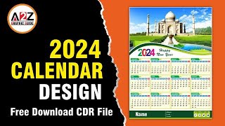 Calendar Design in CorelDraw Tutorial  Download Free CDR File  A2Z Graphic Guide [upl. by Bulley671]