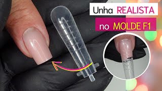 Unha de Gel Fácil no Molde F1  Unha Realista com Gel Control Cover [upl. by Lahtnero]