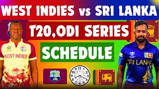 West indies vs Sri Lanka series schedule  West indies tour of Sri Lanka 2024 Schedule  wi vs sl [upl. by Laon]