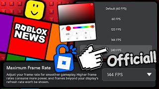 FINALLY THESE UPDATES ARE HERE OFFICIAL FPS UNLOCKER amp AVATAR COLOUR PALETTE ROBLOX NEWS [upl. by Assirek]