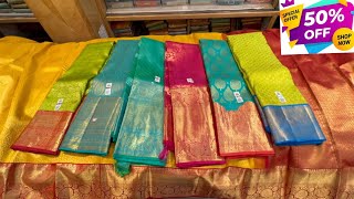 chickpet Bangalore wholesale silk sarees50 saleSingle saree courier available [upl. by Nelg]