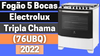 Fogão Electrolux 5 Bocas 76GS com mesa de vidro e queimador tripla chama Preto [upl. by Pavkovic]