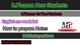 Bpharma 1st Year Students  New Students Most important information [upl. by Aivatnohs]