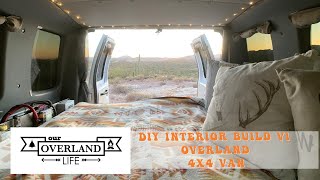 Walkthrough  DIY Interior Build on Ford E350 Overland 4x4 van  version 1 [upl. by Giannini]