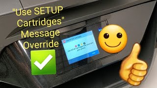 Bypass USE SETUP CARTRIDGES message on HP Officejet 6978 6962 6968 9015 Printer [upl. by Hallam]